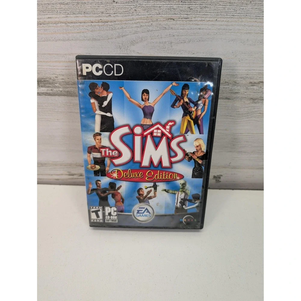 The Sims‎ Deluxe Edition PC Game EA T Teen Disc Case Manual CIB 2 Disc Complete